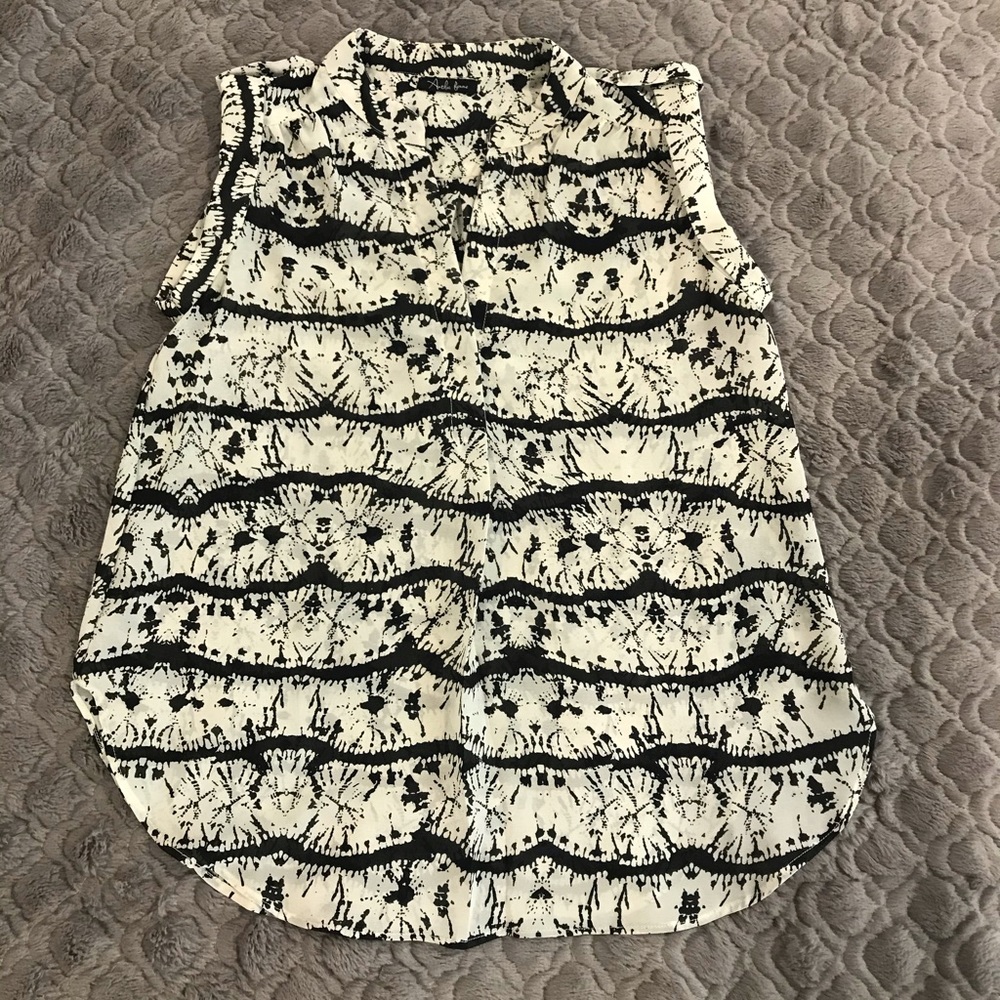 Black and White Sheer Blouse